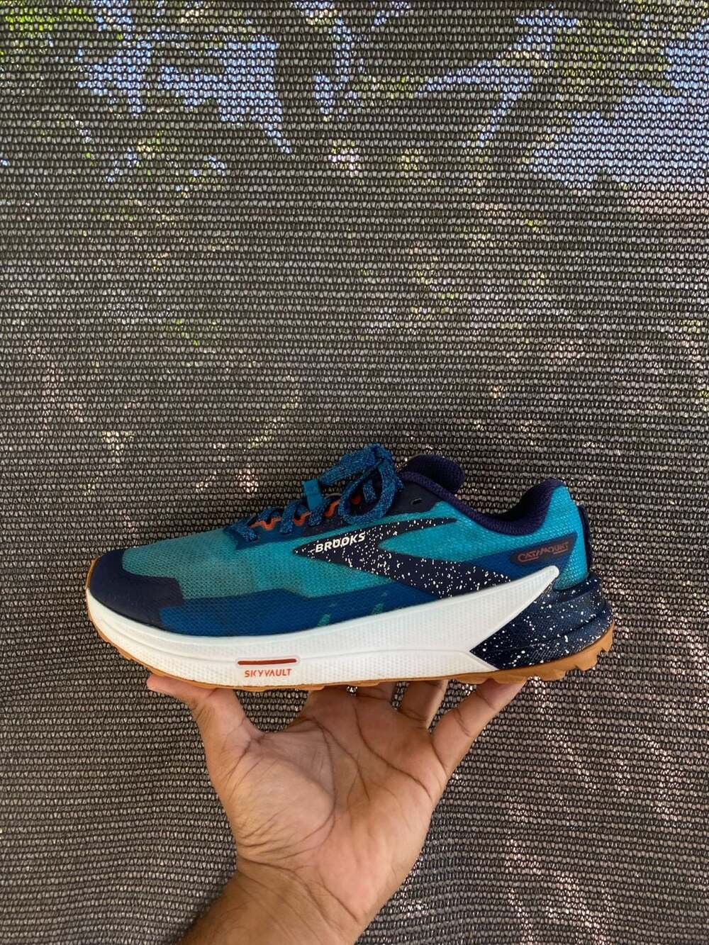 Brooks Men's Catamount 2 Trail Running Shoes Blue Surf the Web